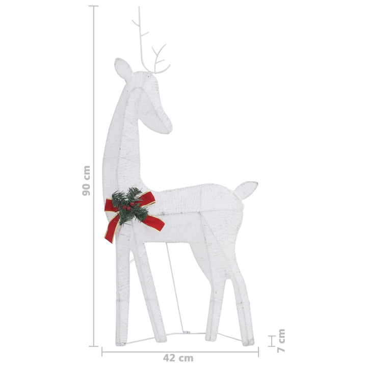 Rendierfamilie Kerstmis koudwit 270x7x90 cm mesh zilverkleurig - Griffin Retail