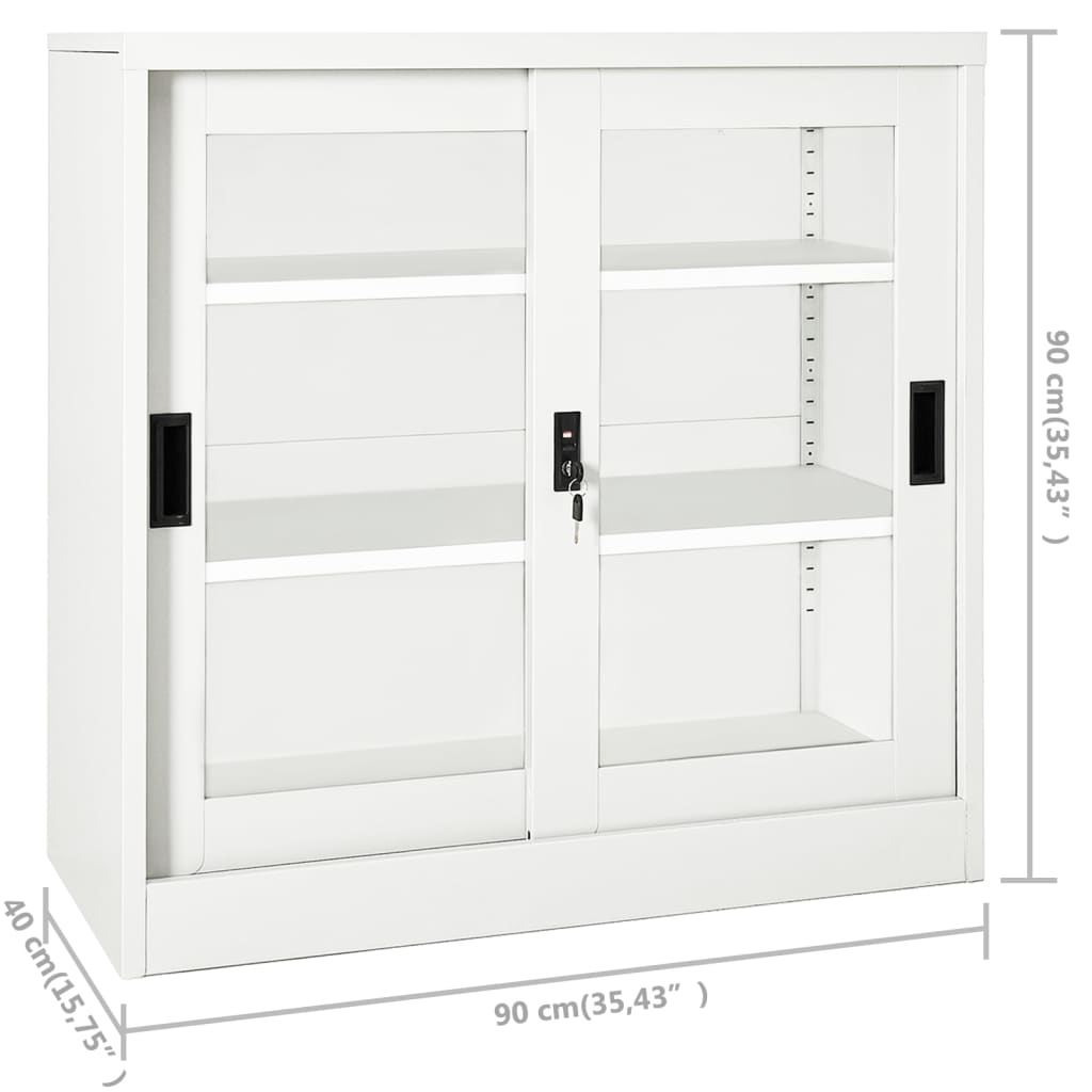 Roldeurkast 90x40x90 cm staal wit - Griffin Retail