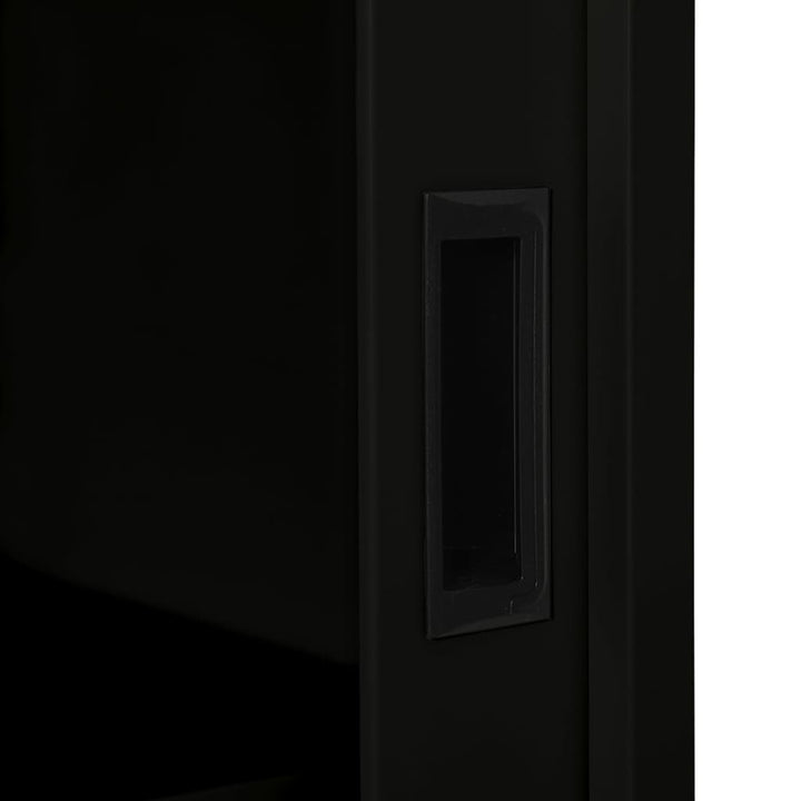 Roldeurkast 90x40x90 cm staal zwart - Griffin Retail