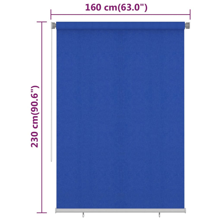 Rolgordijn voor buiten 160x230 cm HDPE blauw - Griffin Retail