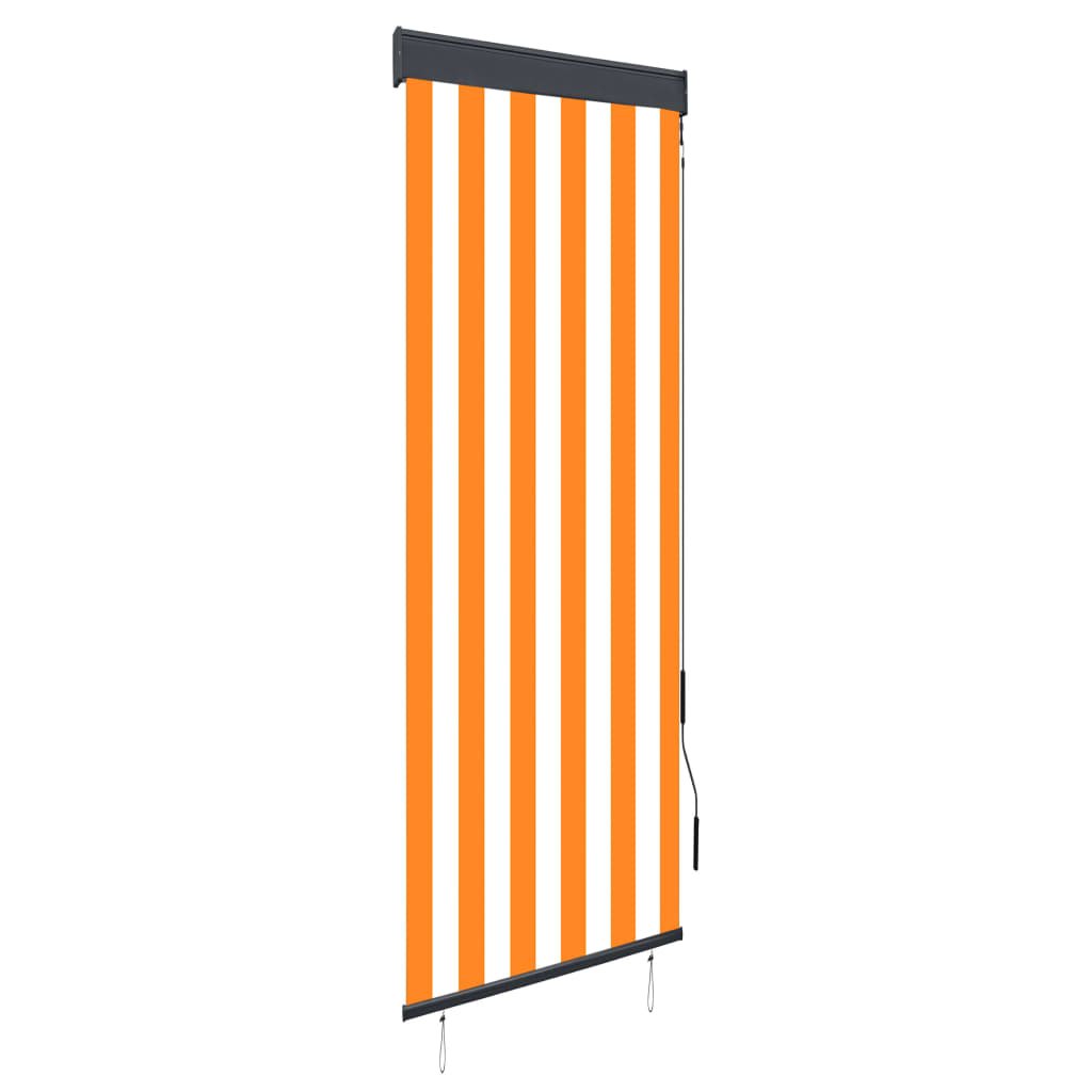 Rolgordijn voor buiten 60x250 cm wit en oranje - Griffin Retail
