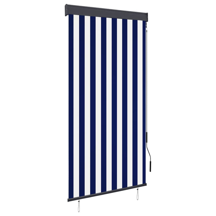 Rolgordijn voor buiten 80x250 cm blauw en wit - Griffin Retail