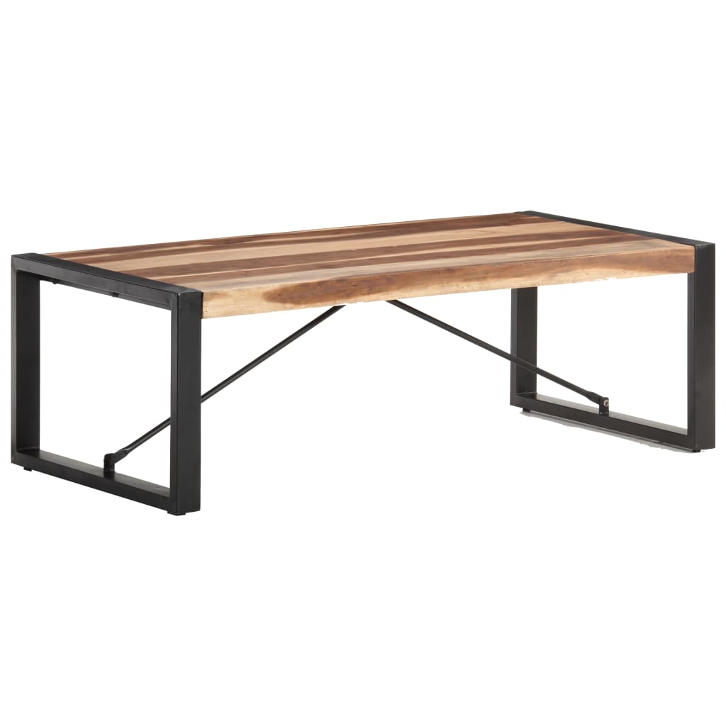 Salontafel 120x60x40 cm massief hout met sheesham afwerking - Griffin Retail