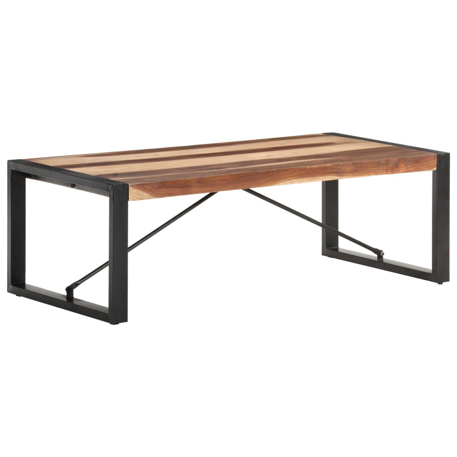 Salontafel 120x60x40 cm massief hout met sheesham afwerking - Griffin Retail