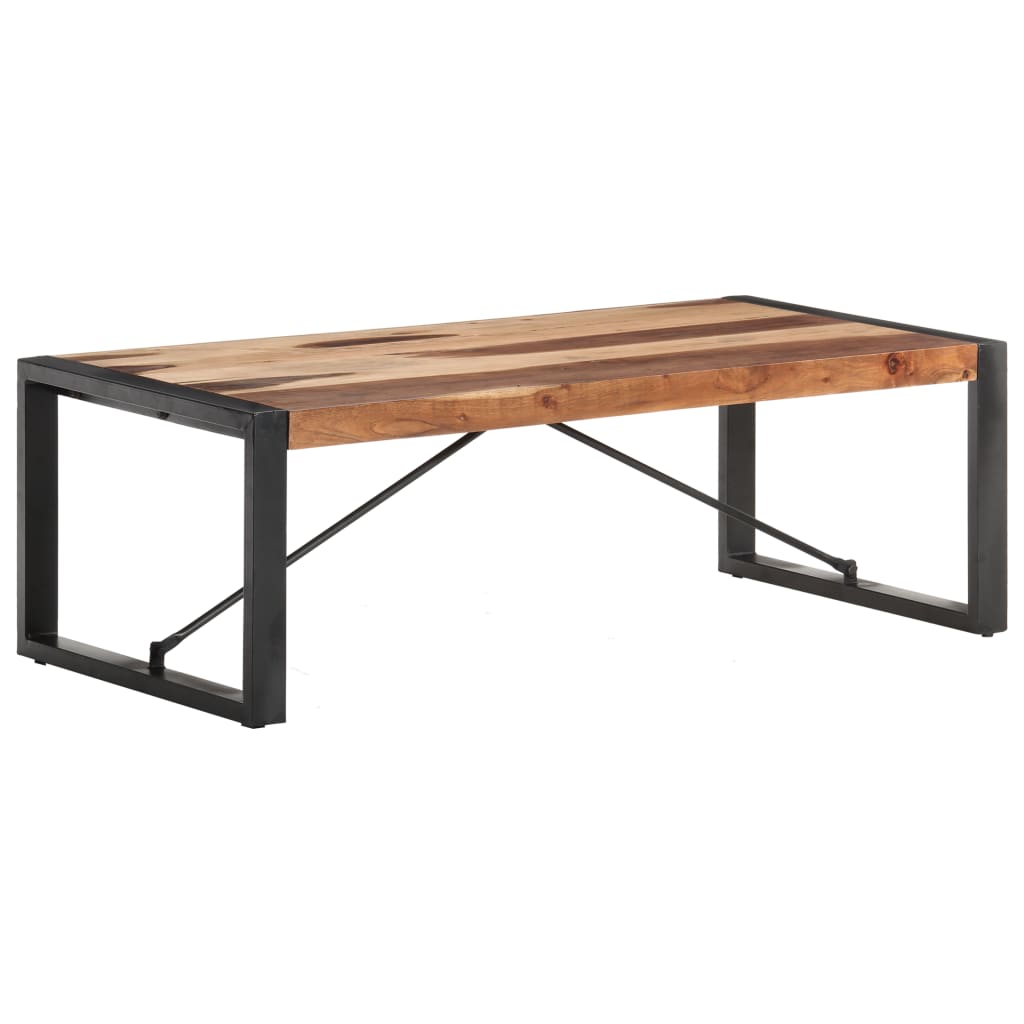 Salontafel 120x60x40 cm massief hout met sheesham afwerking - Griffin Retail