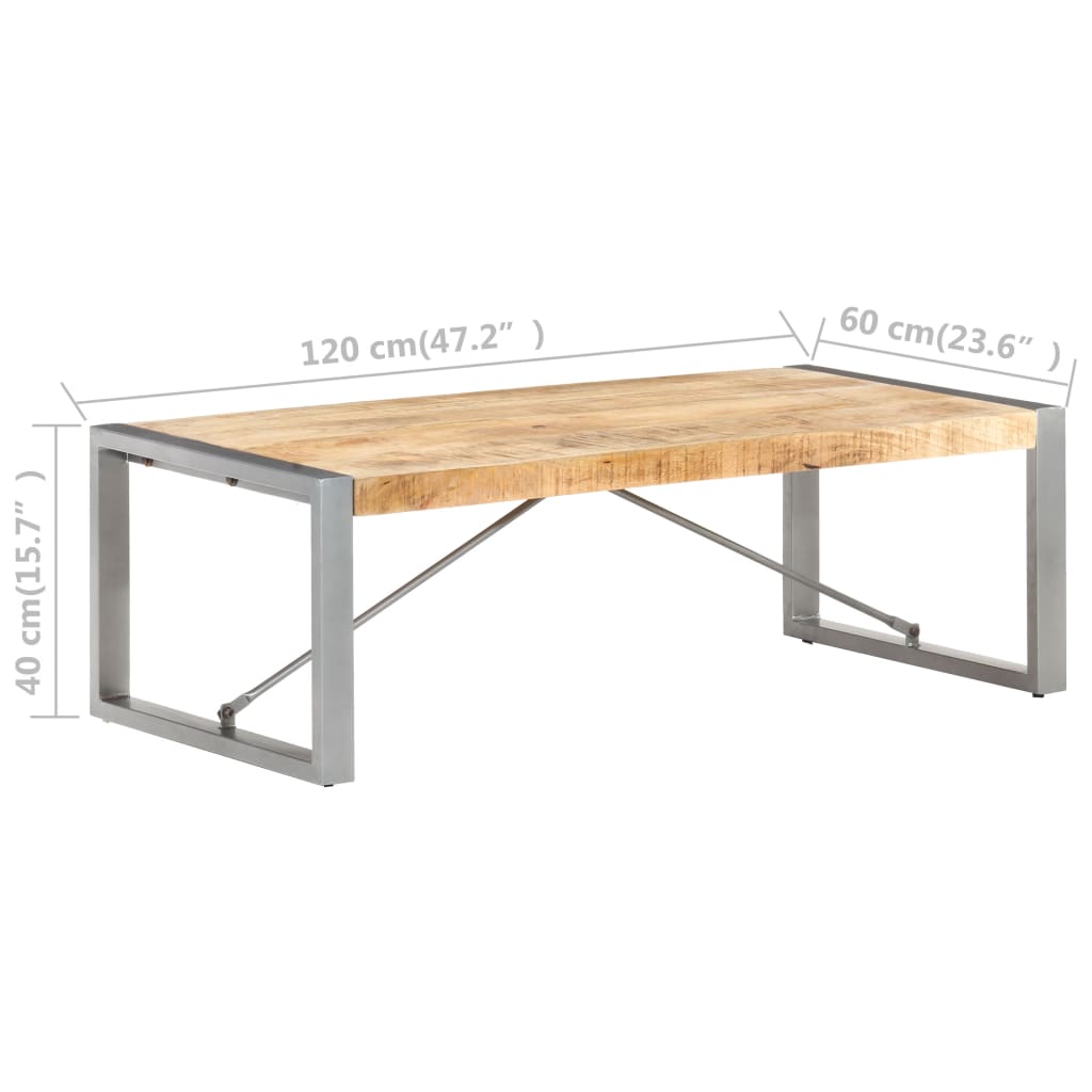 Salontafel 120x60x40 cm ruw mangohout - Griffin Retail