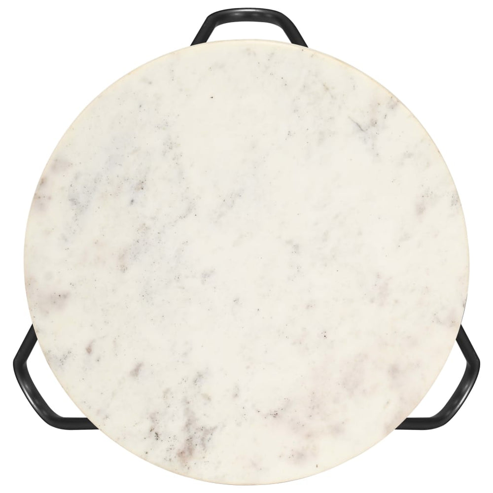 Salontafel 40x40x40 cm echt steen met marmeren textuur wit - Griffin Retail