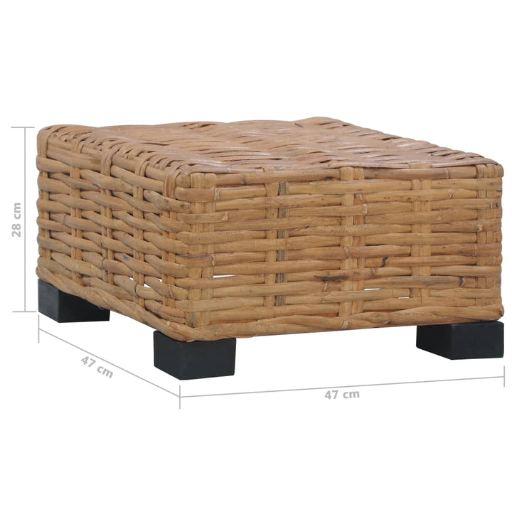 Salontafel 47x47x28 cm natuurlijk rattan - Griffin Retail