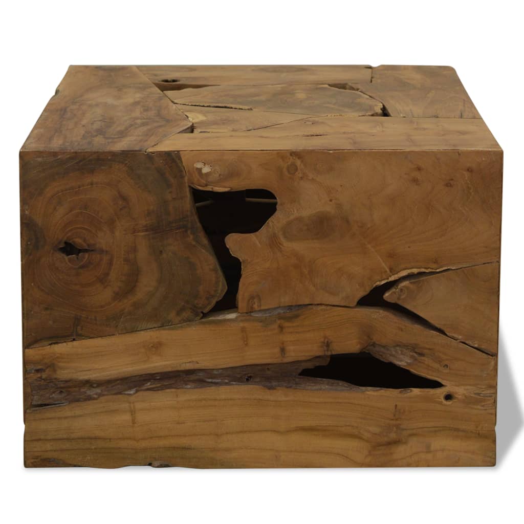 Salontafel 50x50x35 cm echt teakhout bruin - Griffin Retail