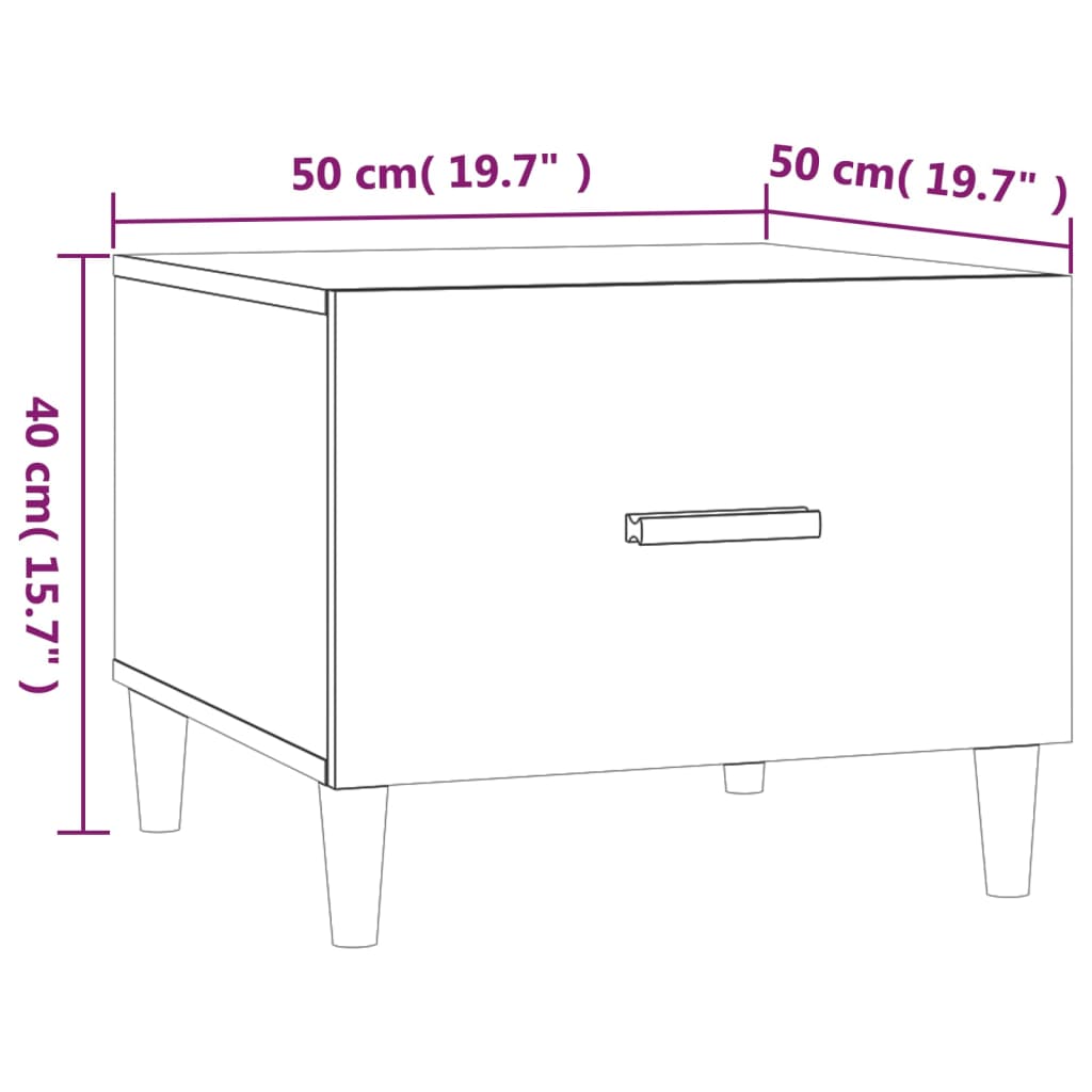 Salontafel 50x50x40 cm bewerkt hout bruineikenkleurig - Griffin Retail