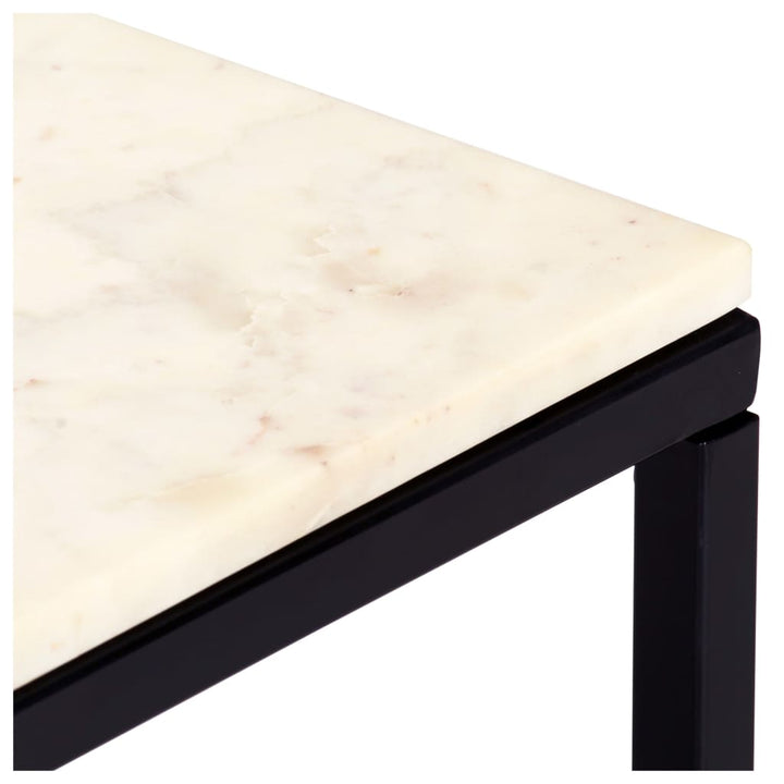 Salontafel 60x60x35 cm echt steen met marmeren textuur wit - Griffin Retail