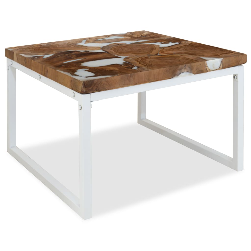 Salontafel 60x60x40 cm teakhout en hars - Griffin Retail