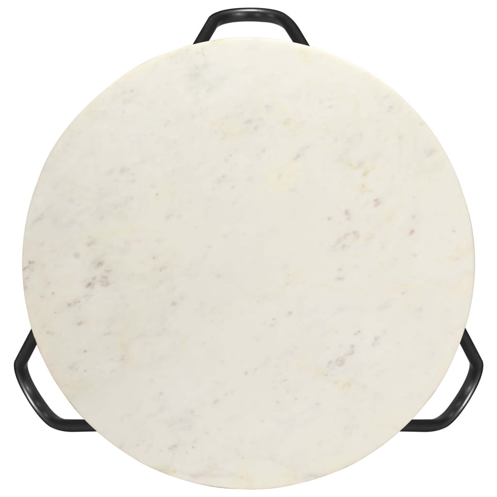Salontafel 65x65x42 cm echt steen met marmeren textuur wit - Griffin Retail