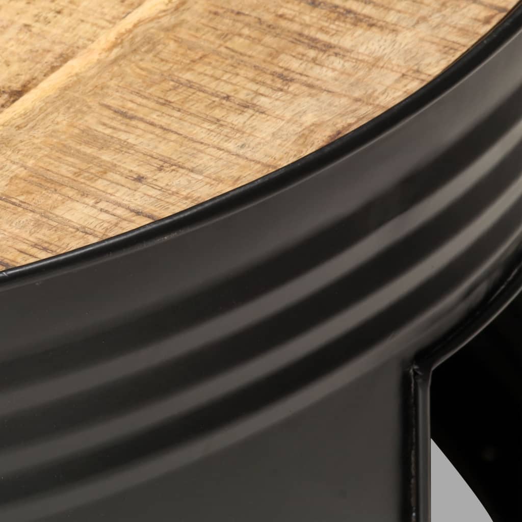 Salontafel 68x68x36 cm massief ruw mangohout zwart - Griffin Retail