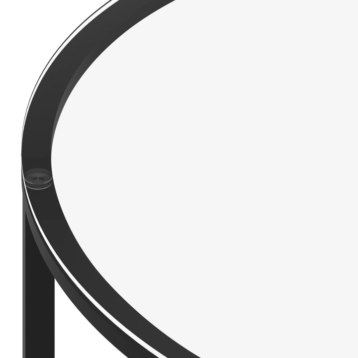 Salontafel 70 cm gehard glas zwart en witmarmer - Griffin Retail