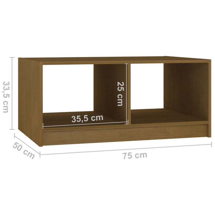 Salontafel 75x50x33,5 cm massief grenenhout honingbruin - Griffin Retail