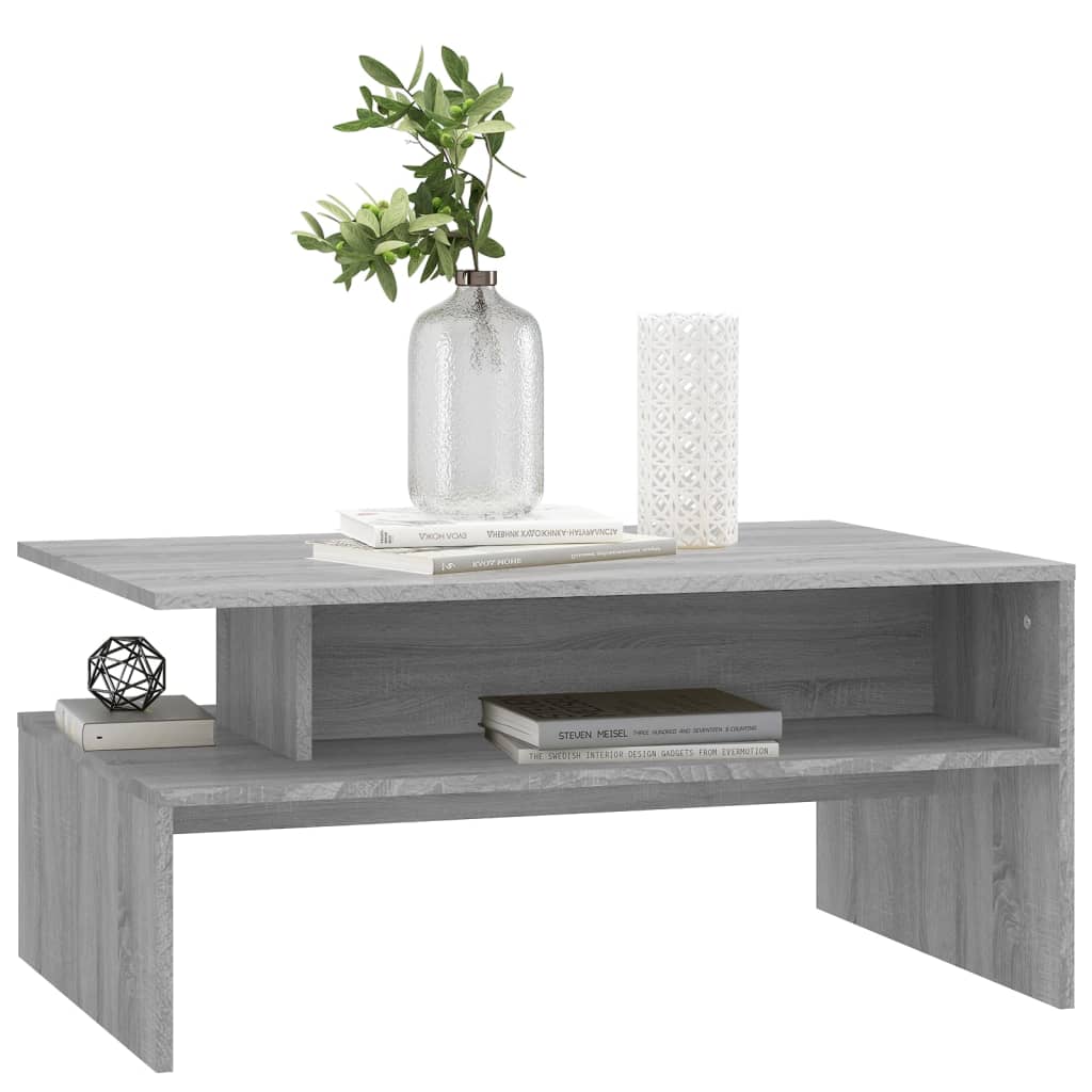 Salontafel 90x60x42,5 cm bewerkt hout grijs sonoma eikenkleurig - Griffin Retail