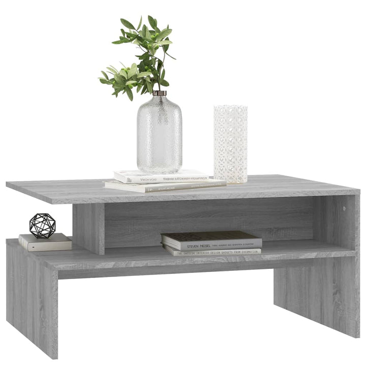 Salontafel 90x60x42,5 cm bewerkt hout grijs sonoma eikenkleurig - Griffin Retail