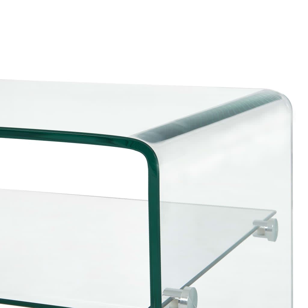 Salontafel 98x45x31 cm gehard glas transparant - Griffin Retail