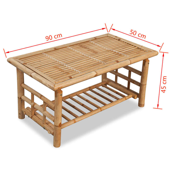 Salontafel bamboe 90x50x45 cm - Griffin Retail