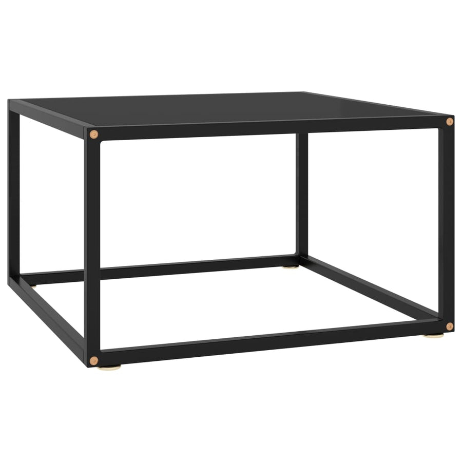 Salontafel met zwart glas 60x60x35 cm zwart - Griffin Retail