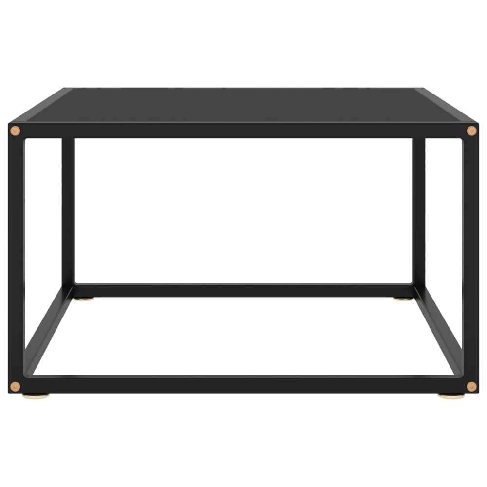 Salontafel met zwart glas 60x60x35 cm zwart - Griffin Retail