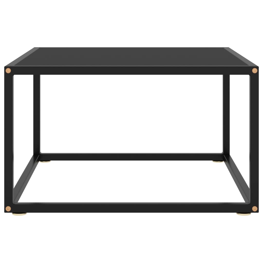 Salontafel met zwart glas 60x60x35 cm zwart - Griffin Retail