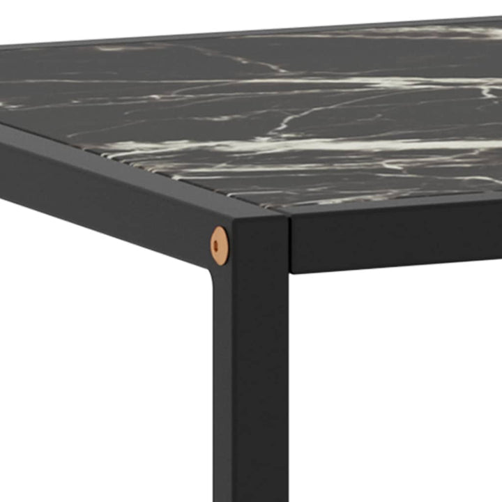 Salontafel met zwart marmerglas 120x50x35 cm zwart - Griffin Retail