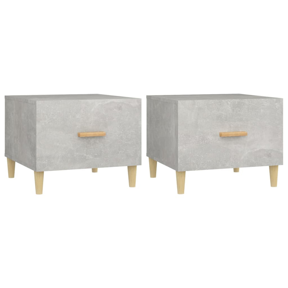 Salontafels 2 st 50x50x40 cm bewerkt hout betongrijs - Griffin Retail