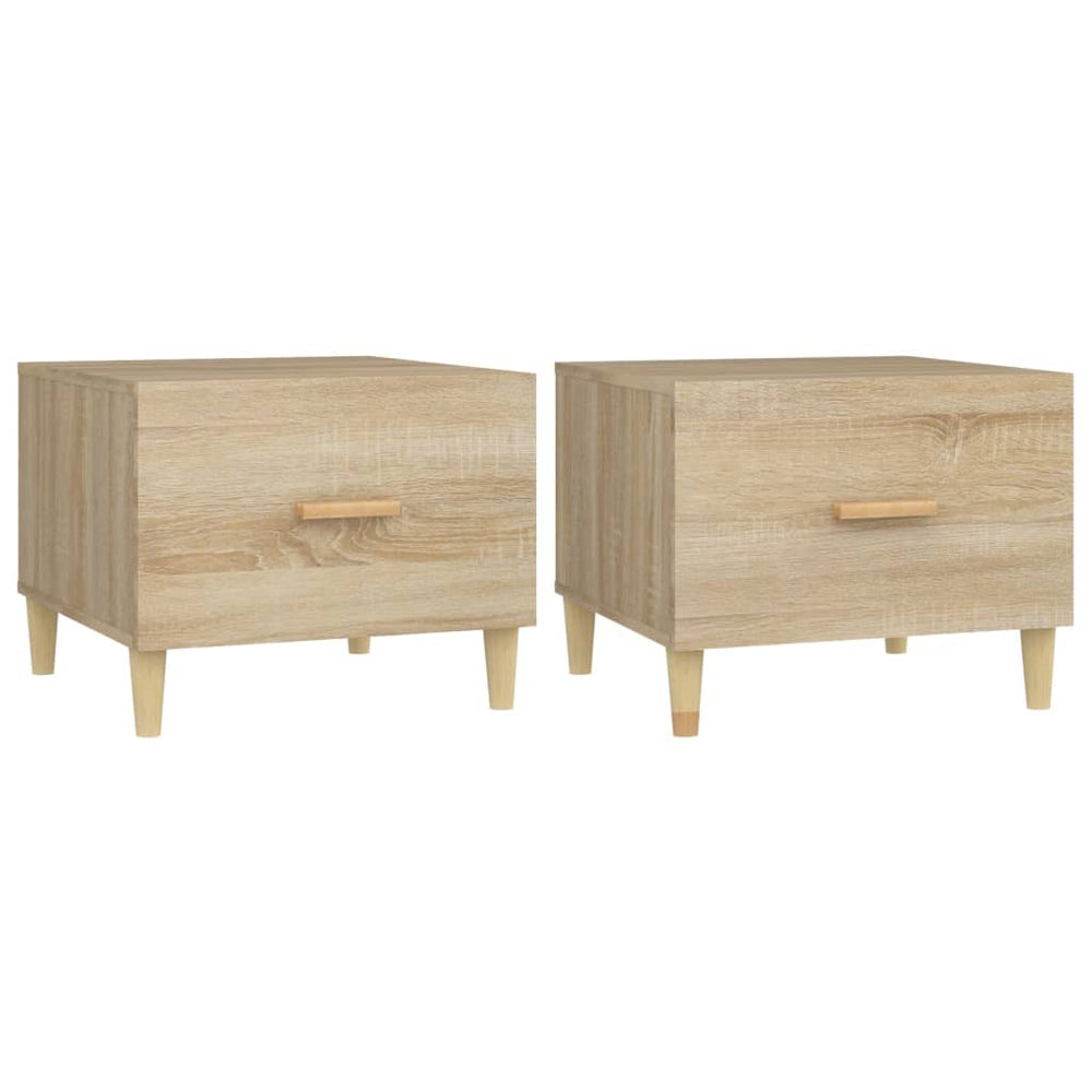 Salontafels 2 st 50x50x40 cm bewerkt hout sonoma eikenkleurig - Griffin Retail