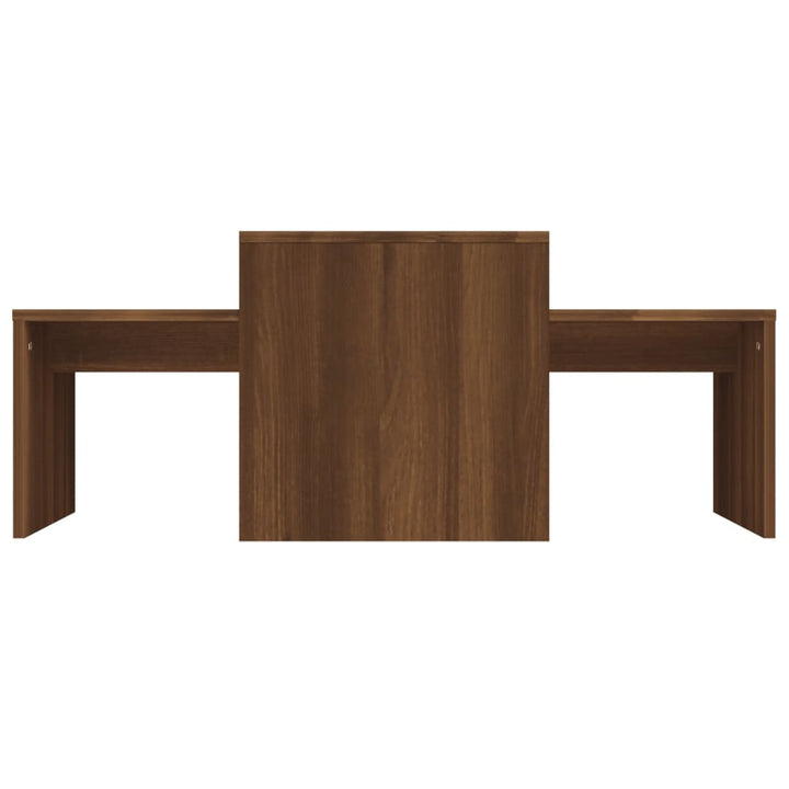 Salontafelset 100x48x40 cm bewerkt hout bruineikenkleurig - Griffin Retail