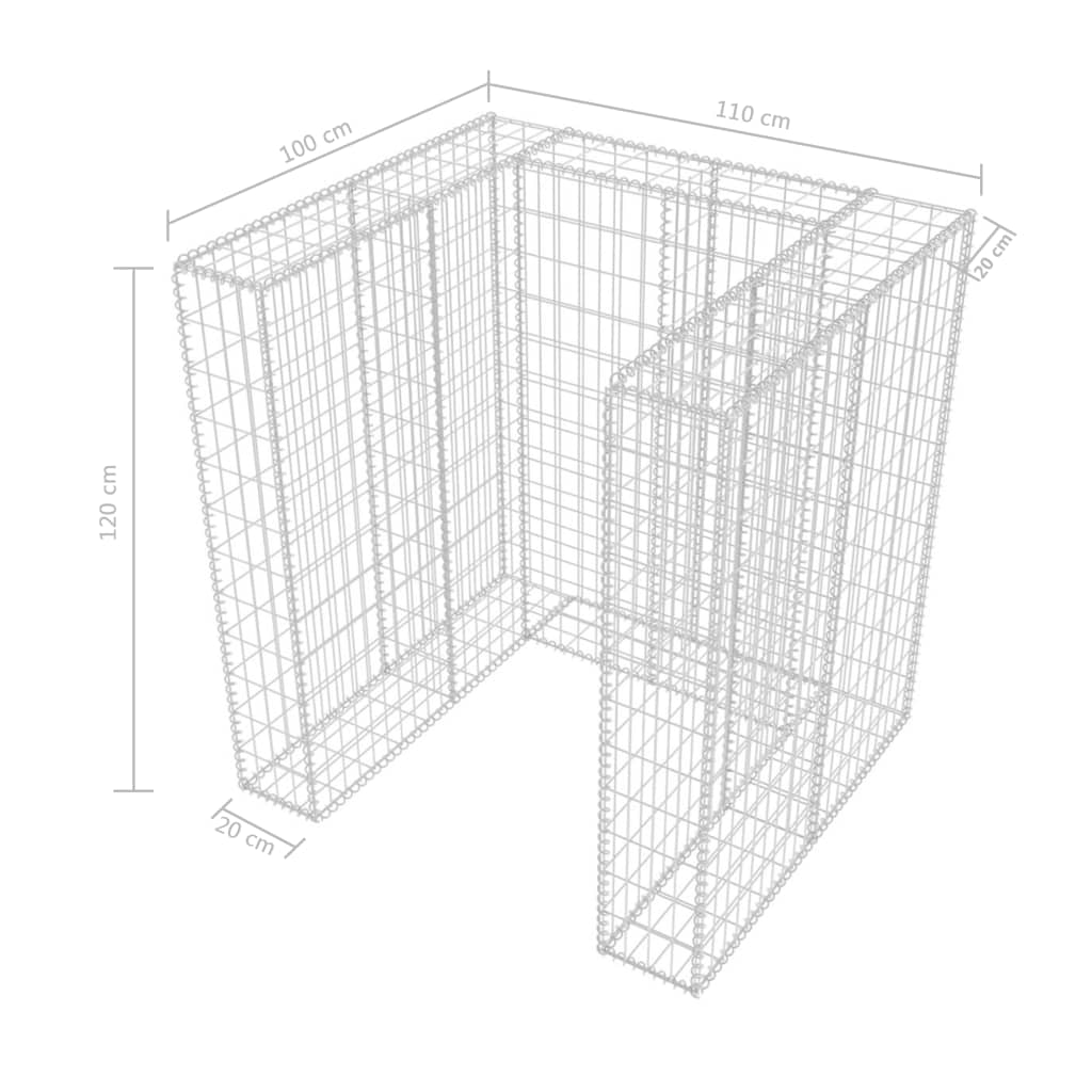 Schanskorf enkele vuilnisbak ombouw 110x100x120 cm staal - Griffin Retail