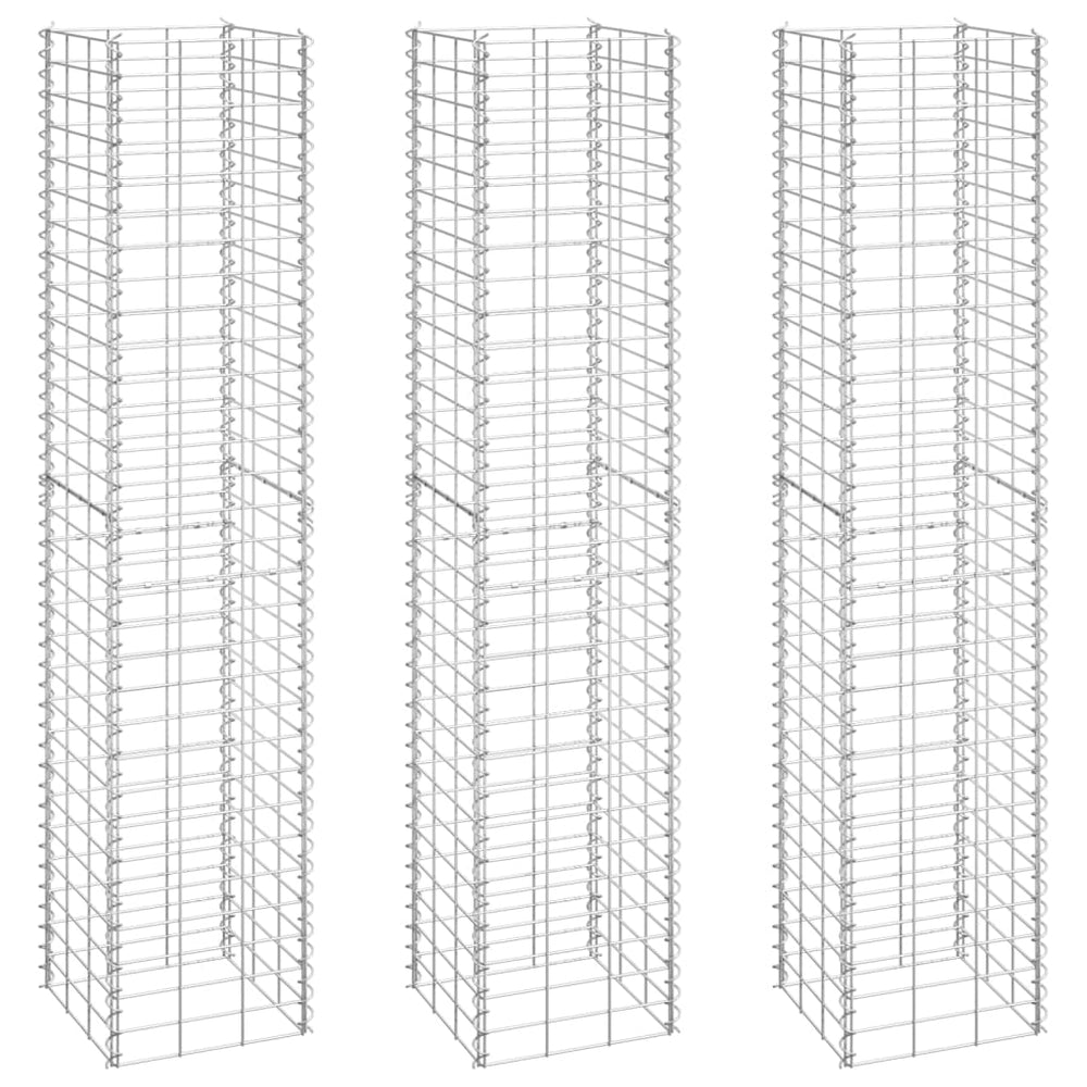 Schanskorf plantenbakken 3 st verhoogd 30x30x150 cm ijzer - Griffin Retail