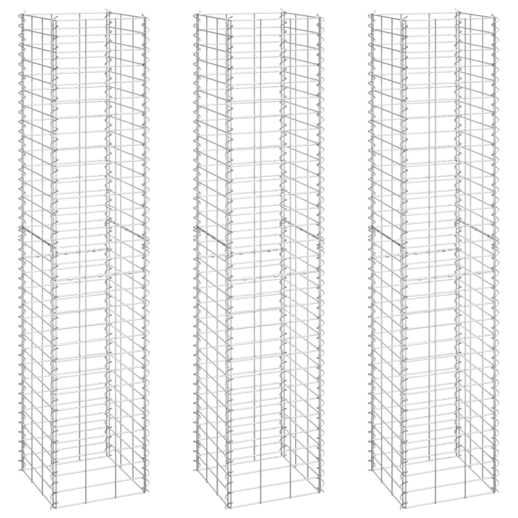 Schanskorf plantenbakken 3 st verhoogd 30x30x150 cm ijzer - Griffin Retail