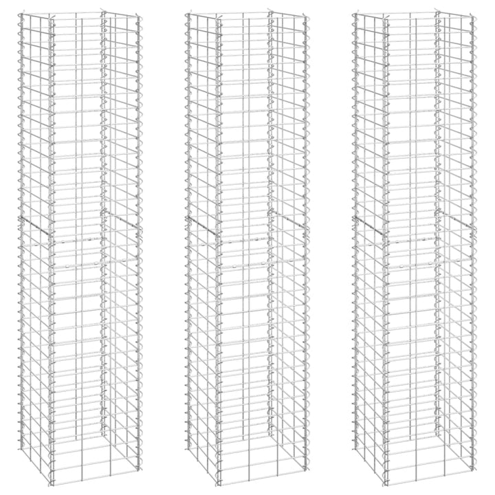 Schanskorf plantenbakken 3 st verhoogd 30x30x150 cm ijzer - Griffin Retail