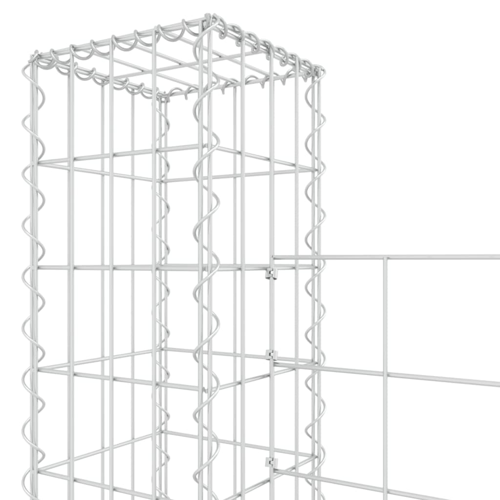 Schanskorf U-vormig met 5 palen 500x20x200 cm ijzer - Griffin Retail