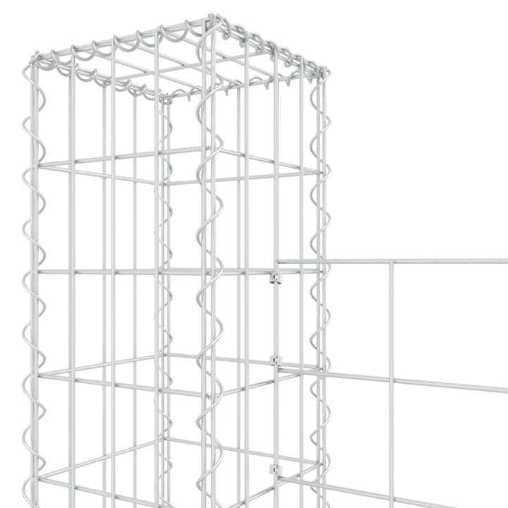 Schanskorf U-vormig met 5 palen 500x20x200 cm ijzer - Griffin Retail