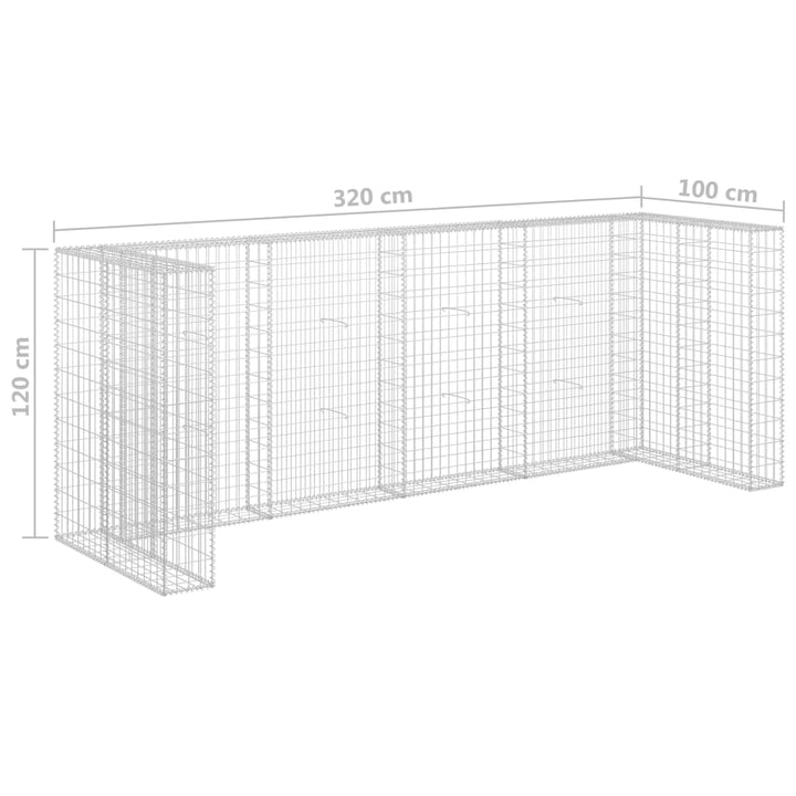 Schanskorfmuur containers 320x100x120 cm gegalvaniseerd staal - Griffin Retail