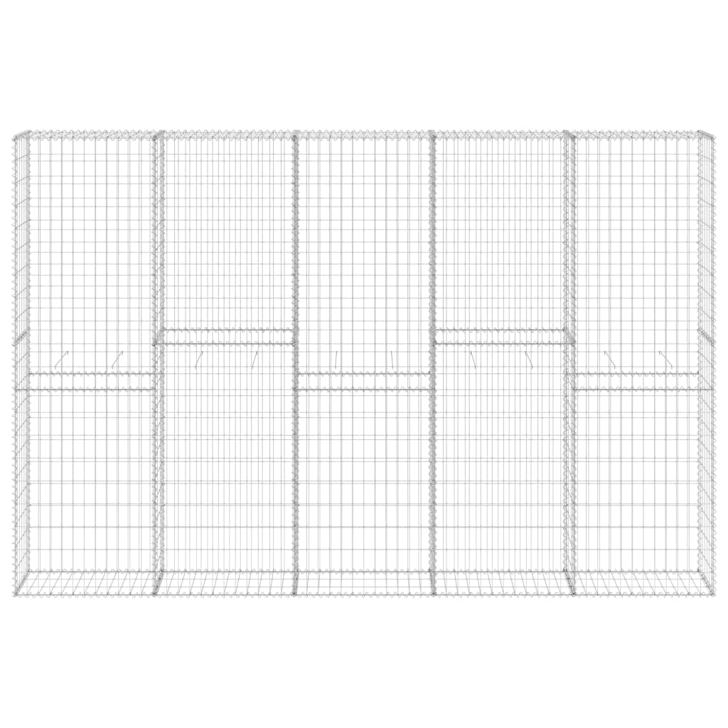 Schanskorfmuur met deksels 300x30x200 cm gegalvaniseerd staal - Griffin Retail