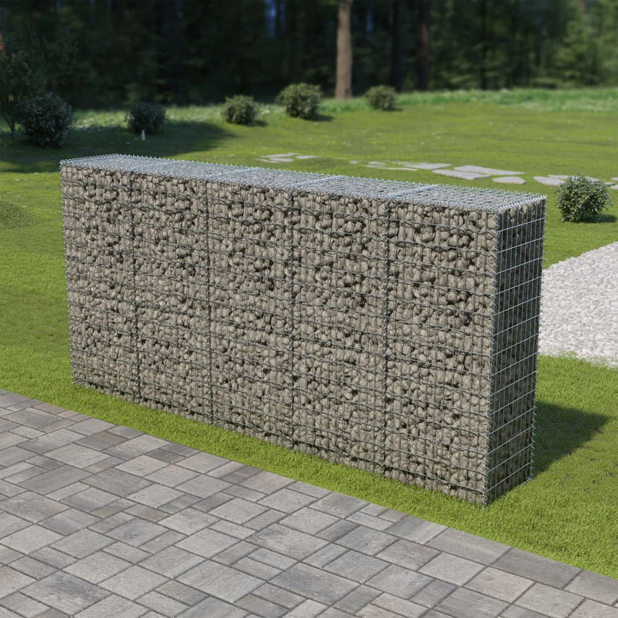 Schanskorfmuur met deksels 300x50x150 cm gegalvaniseerd staal - Griffin Retail