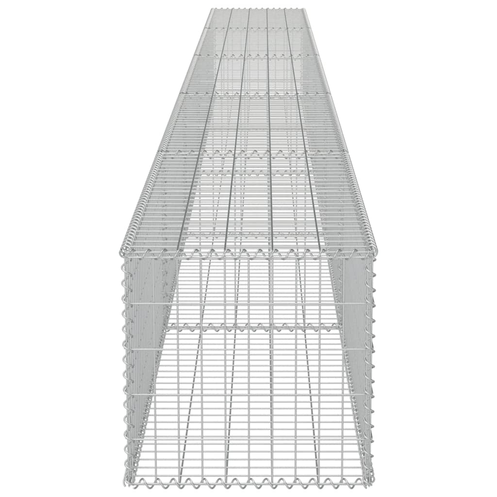 Schanskorfmuur met deksels 600x50x50 cm gegalvaniseerd staal - Griffin Retail