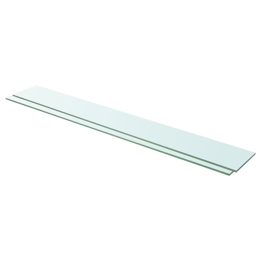 Schappen 2 st 110x15 cm glas transparant - Griffin Retail