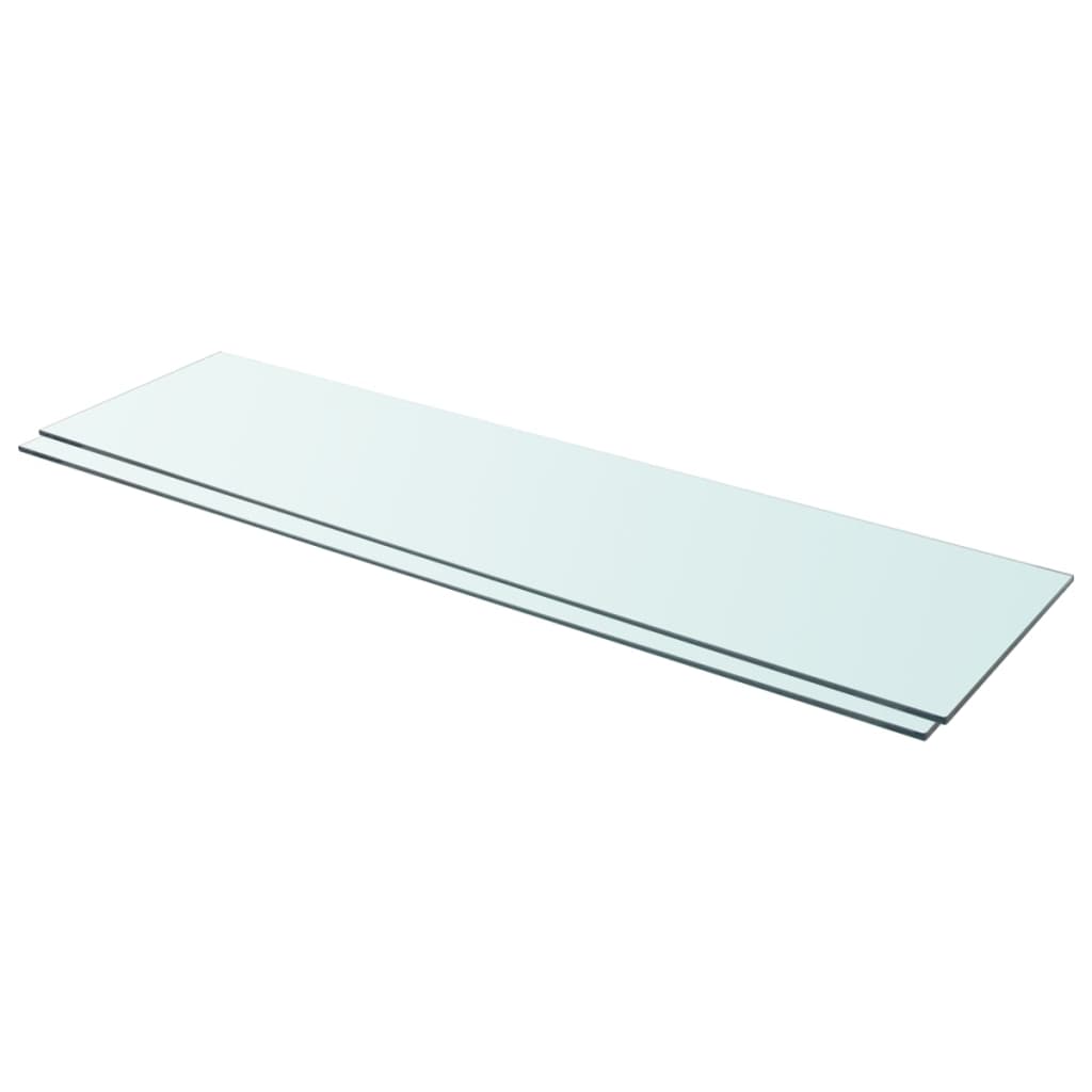 Schappen 2 st 110x30 cm glas transparant - Griffin Retail