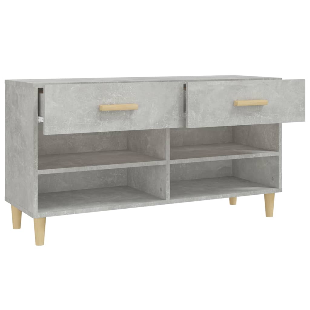 Schoenenkast 102x35x55 cm bewerkt hout betongrijs - Griffin Retail