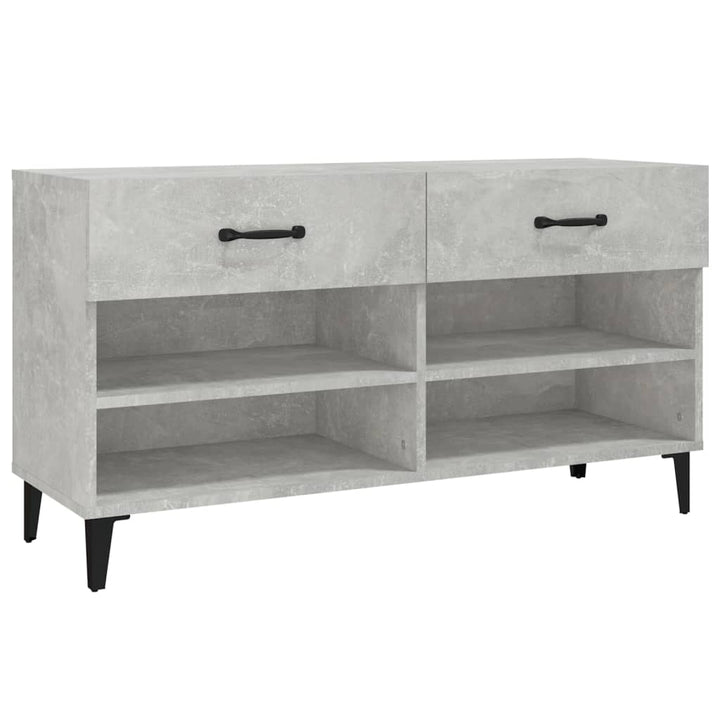 Schoenenkast 102x35x55 cm bewerkt hout betongrijs - Griffin Retail