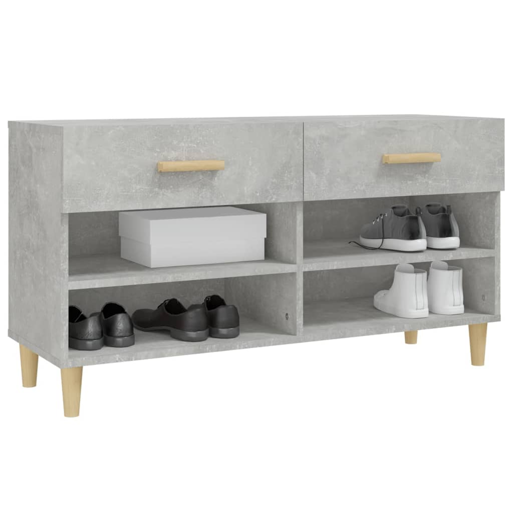 Schoenenkast 102x35x55 cm bewerkt hout betongrijs - Griffin Retail