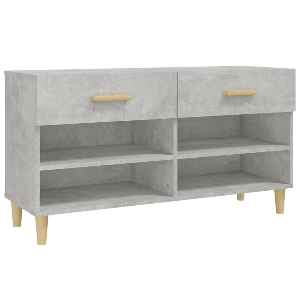 Schoenenkast 102x35x55 cm bewerkt hout betongrijs - Griffin Retail