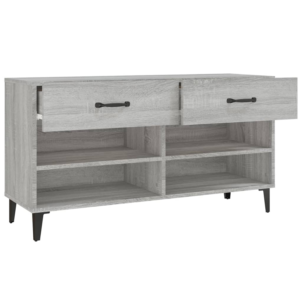 Schoenenkast 102x35x55 cm bewerkt hout grijs sonoma eikenkleur - Griffin Retail