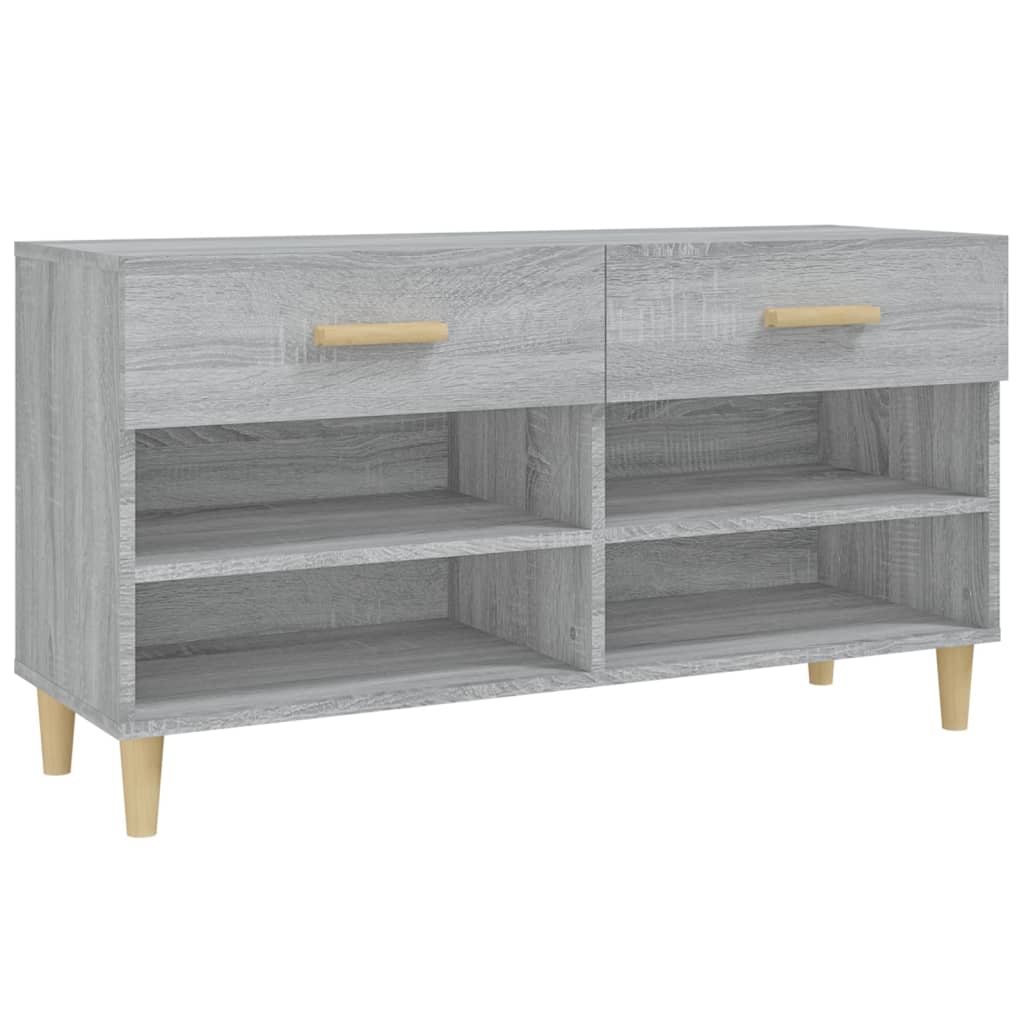 Schoenenkast 102x35x55 cm bewerkt hout grijs sonoma eikenkleur - Griffin Retail