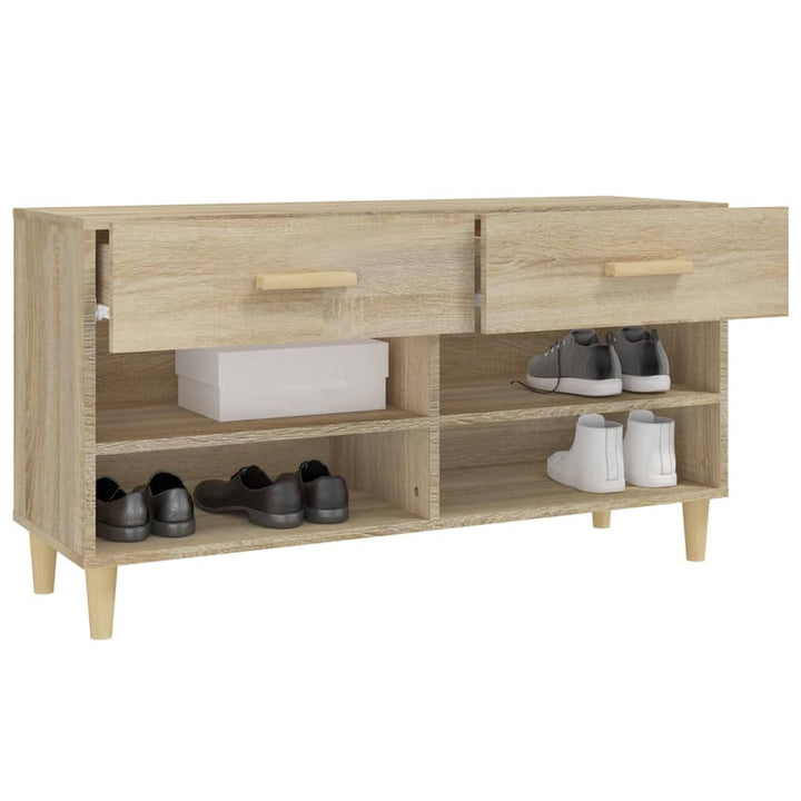 Schoenenkast 102x35x55 cm bewerkt hout sonoma eikenkleurig - Griffin Retail